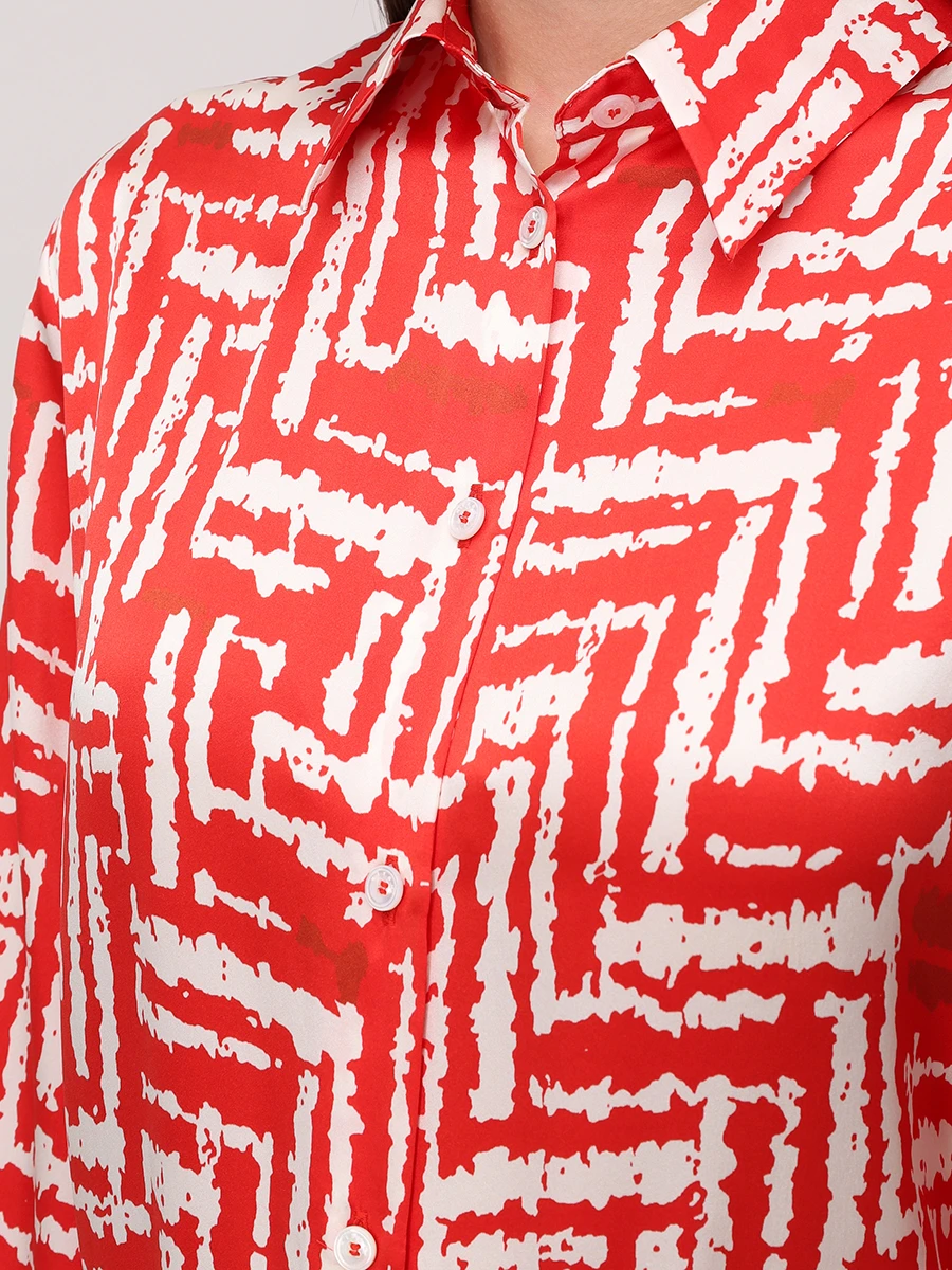 Платье-рубашка шелковое