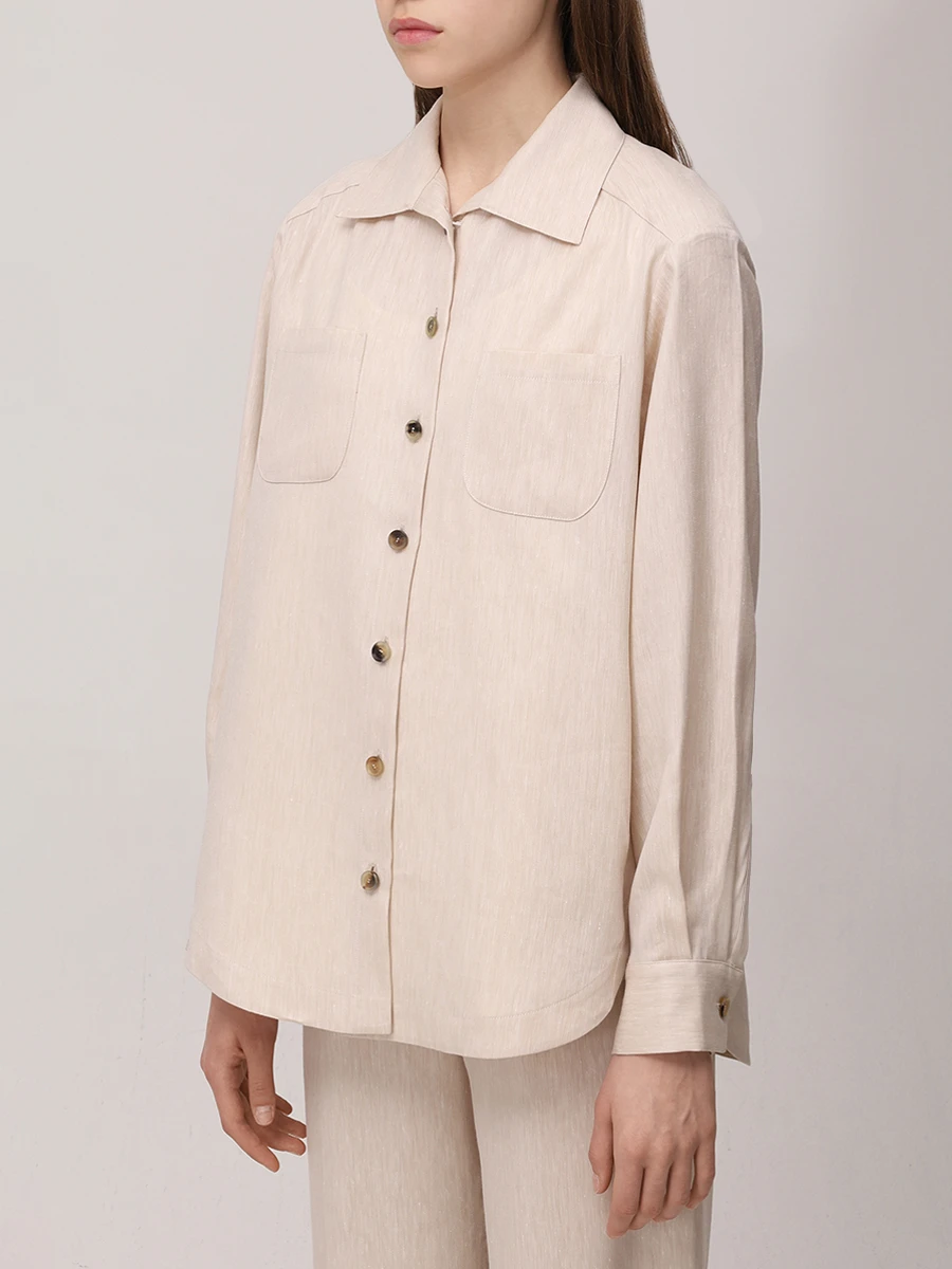 Рубашка изо льна и шерсти