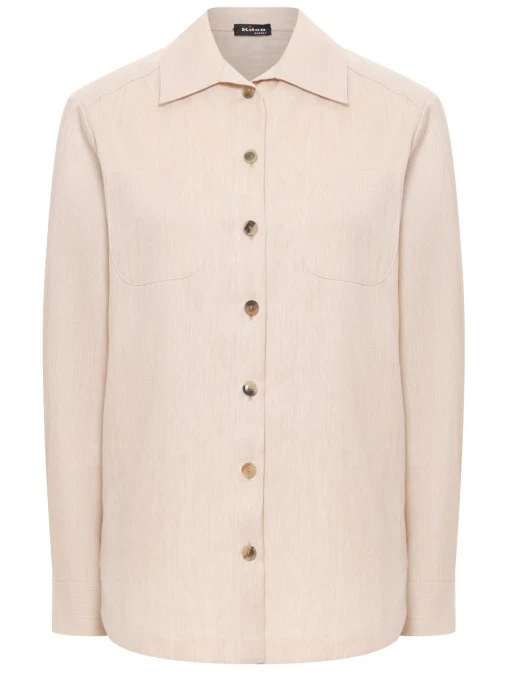 Рубашка изо льна и шерсти KITON