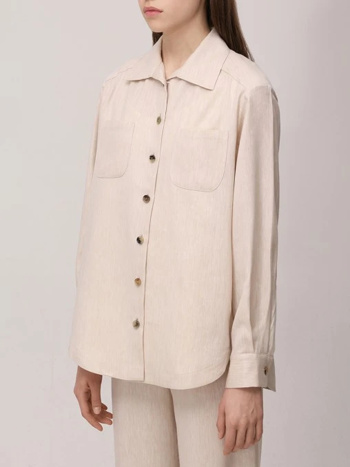 Рубашка изо льна и шерсти KITON