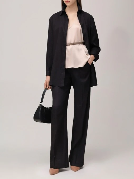 Брюки изо льна и шерсти KITON