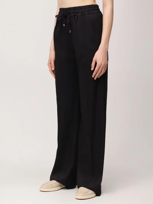 Брюки изо льна и шерсти KITON