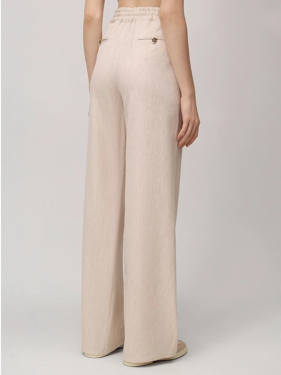 Брюки изо льна и шерсти