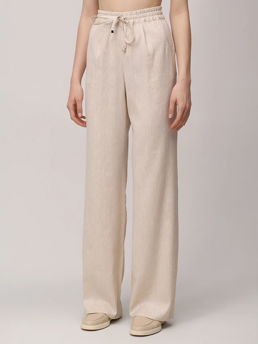 Брюки изо льна и шерсти
