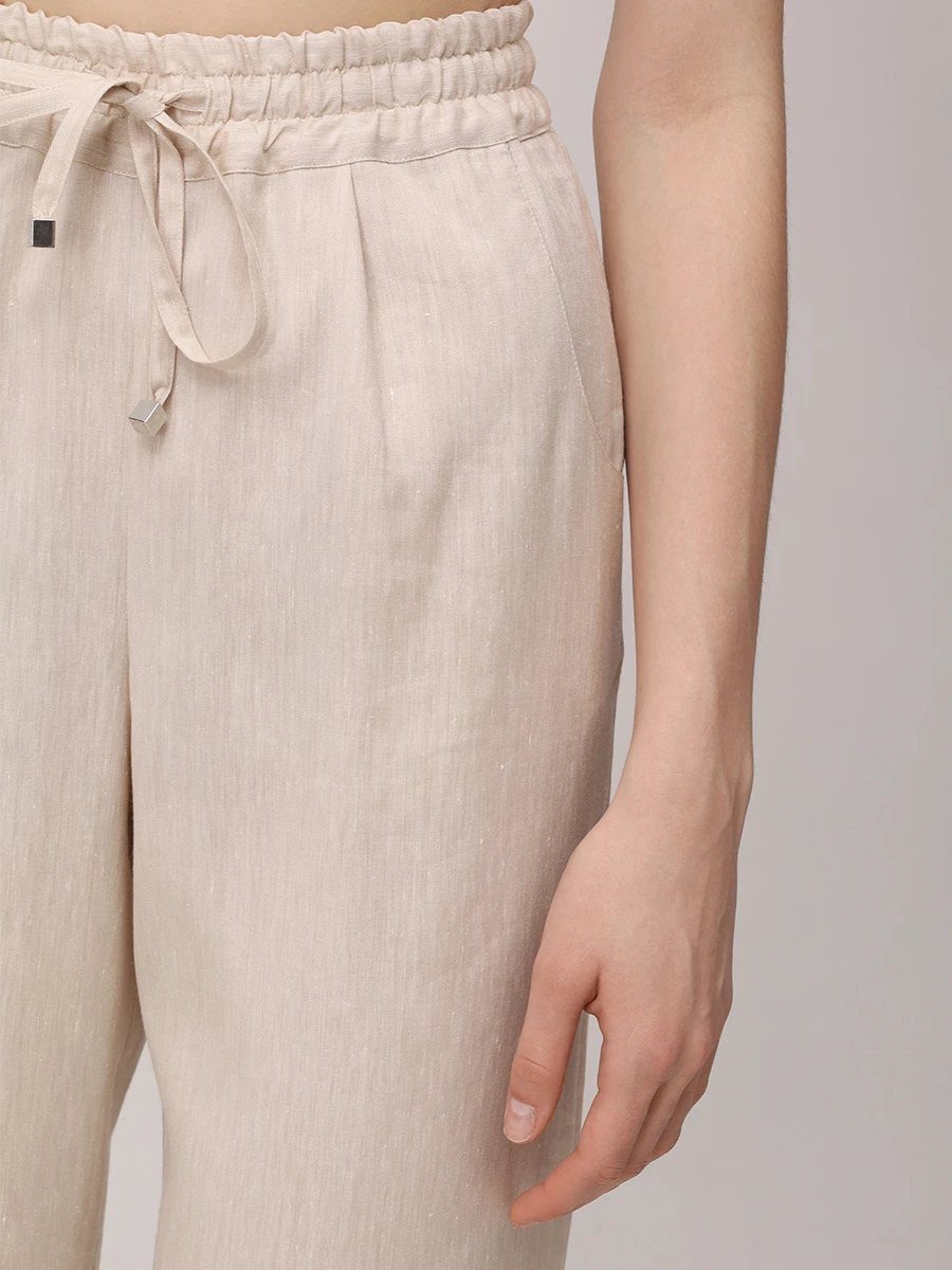 Брюки изо льна и шерсти