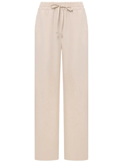 Брюки изо льна и шерсти KITON