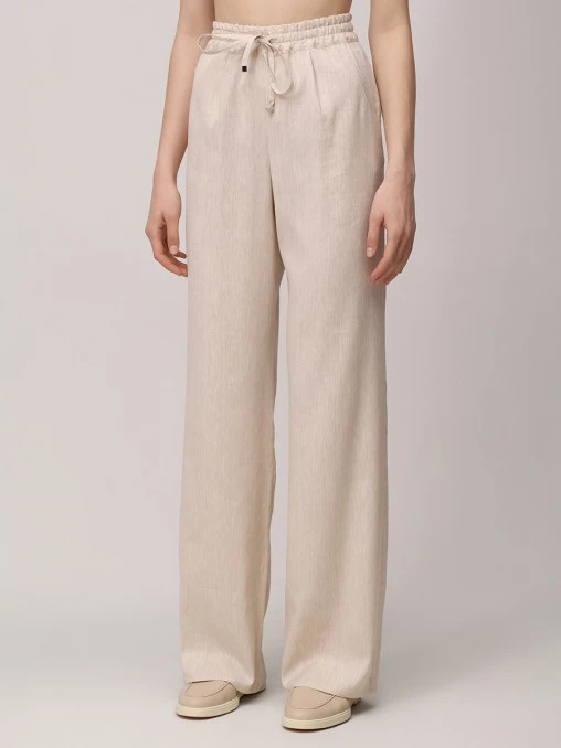 Брюки изо льна и шерсти KITON
