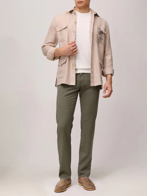 Брюки Slim Fit шерстяные KITON