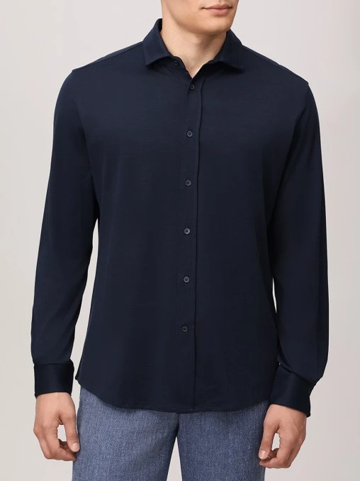 Рубашка Regular Fit из шелка и хлопка COLOMBO