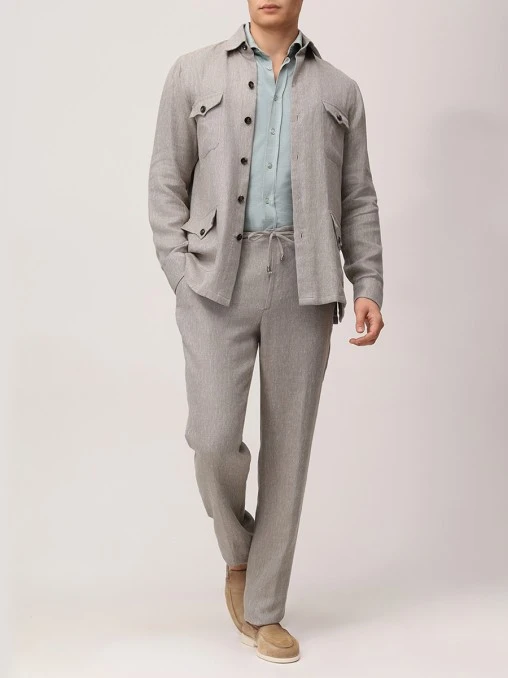 Рубашка Regular Fit из шелка и хлопка COLOMBO