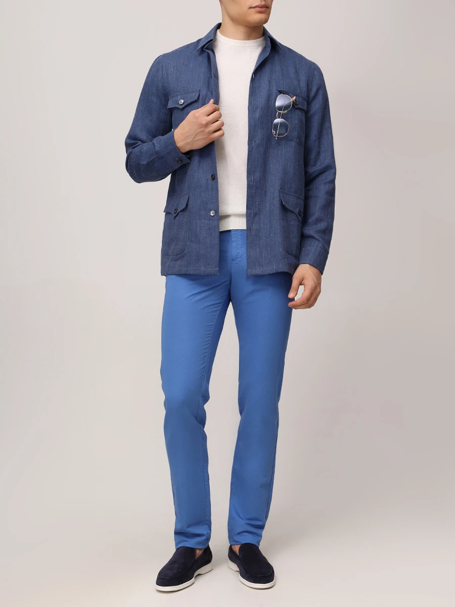 Брюки изо льна и хлопка