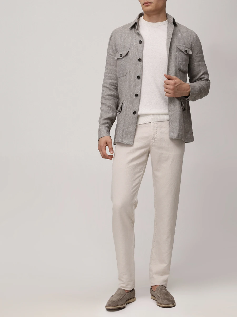 Брюки изо льна и хлопка