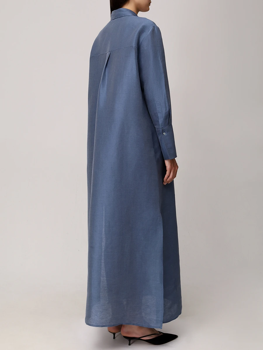 Платье изо льна и шелка