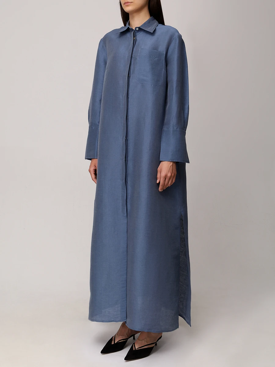 Платье изо льна и шелка