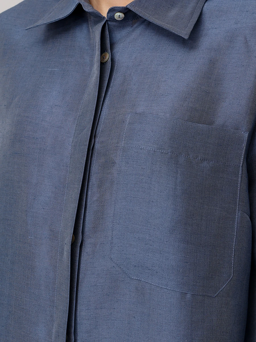 Платье изо льна и шелка