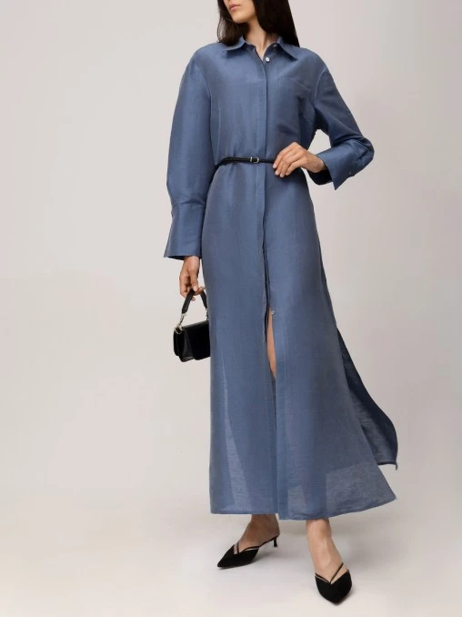 Платье изо льна и шелка BARBA NAPOLI