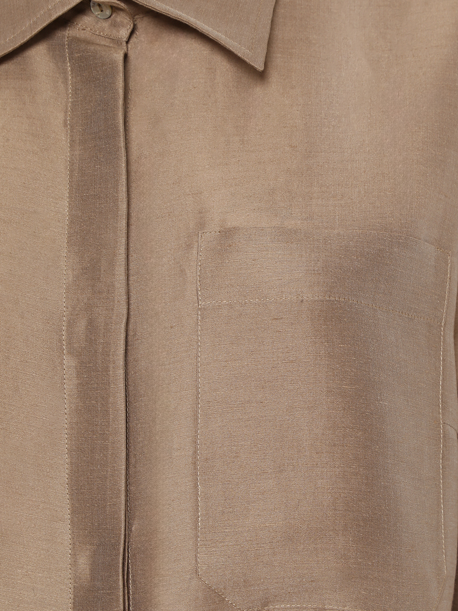 Платье изо льна и шелка