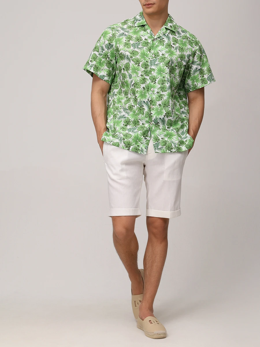 Шорты изо льна и шерсти