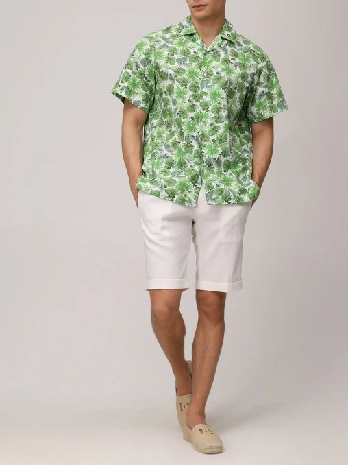 Шорты изо льна и шерсти CASTANGIA