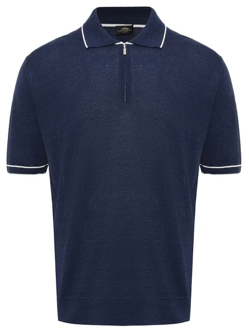 Поло изо льна и хлопка CASTANGIA