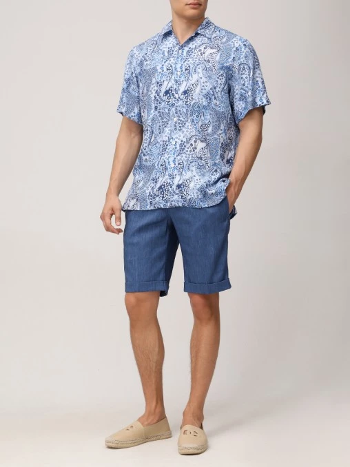 Шорты изо льна и шерсти CASTANGIA