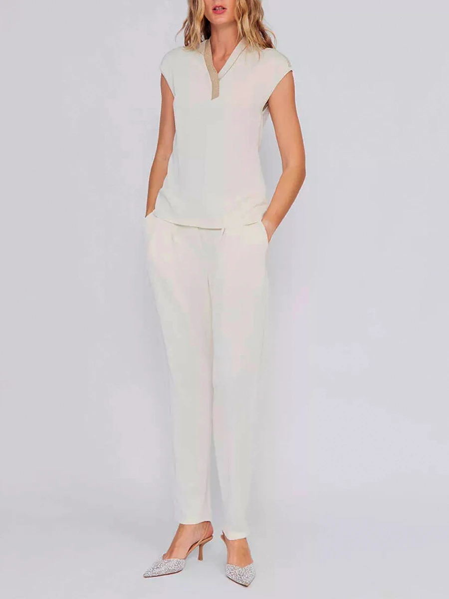 Брюки из шелка и вискозы