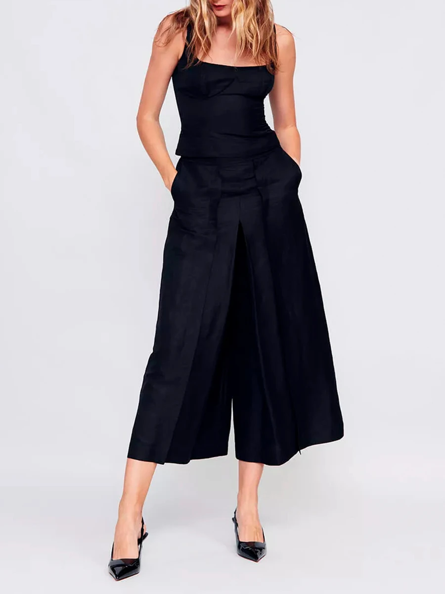 Топ из вискозы и льна