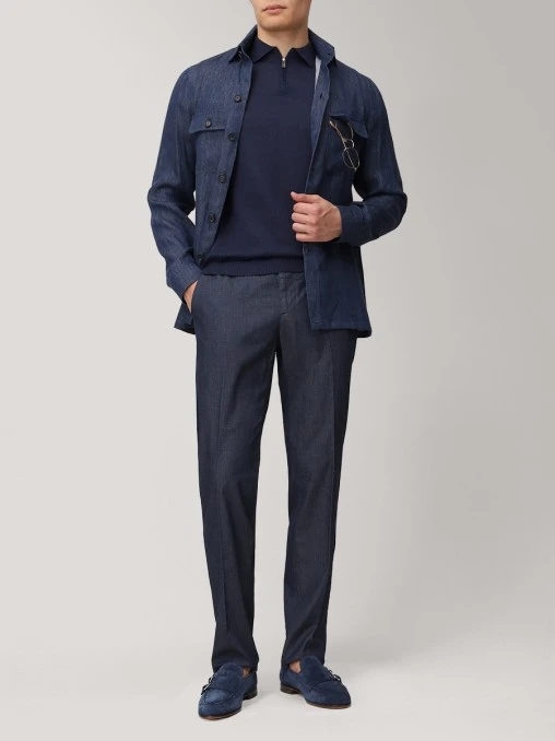 Поло изо льна и хлопка DANIELE FIESOLI