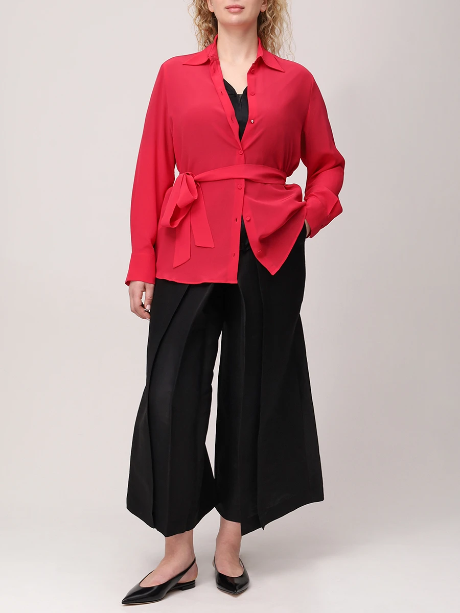 Брюки-юбка из вискозы и льна