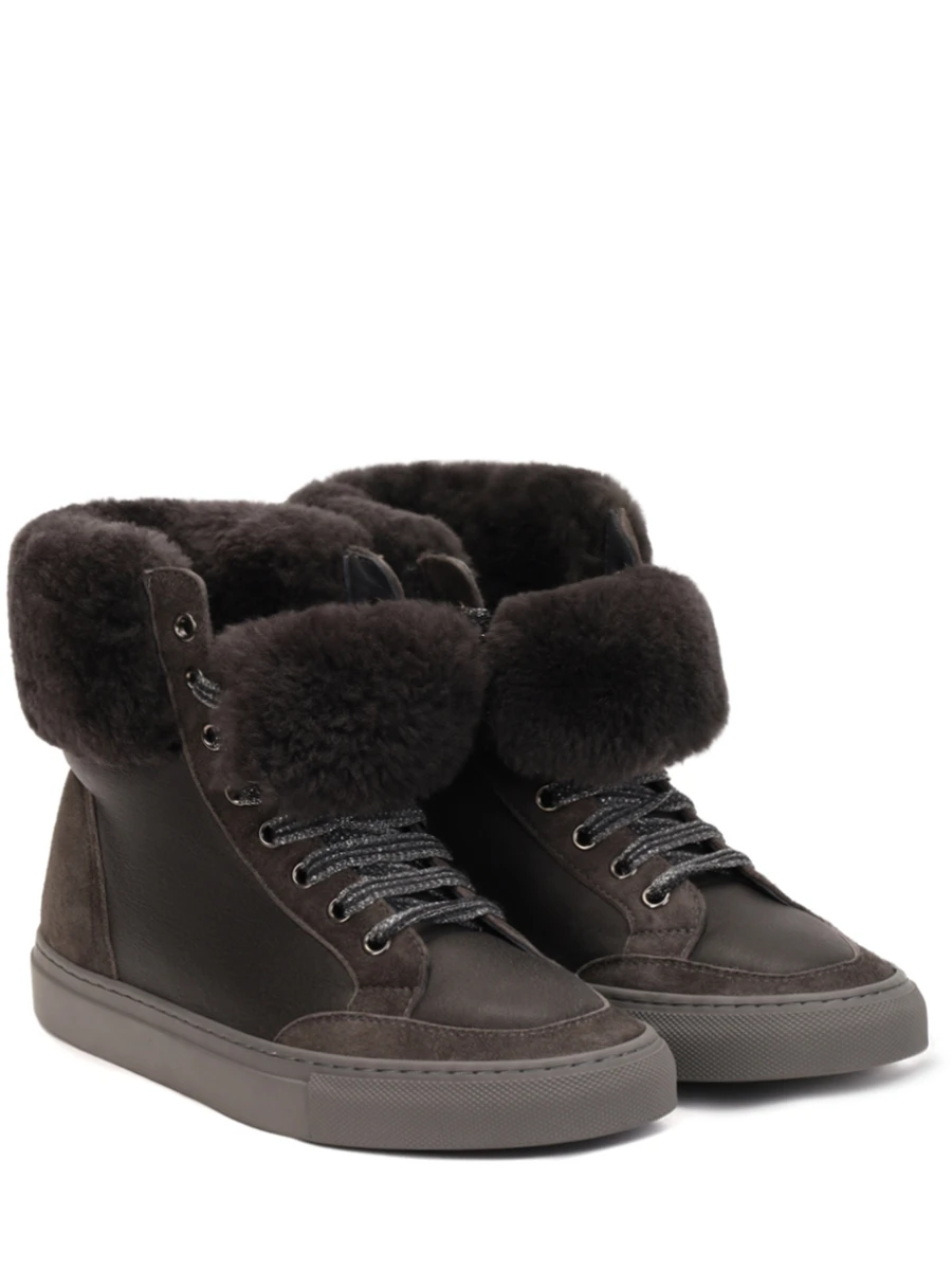 Кеды кожаные на меху