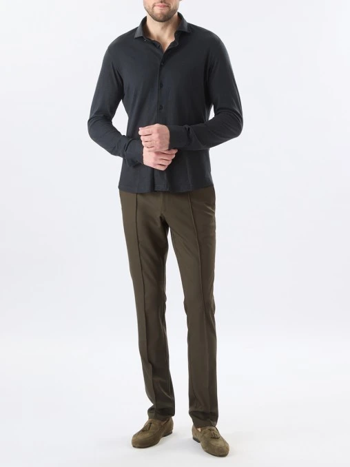 Рубашка из хлопка и льна RASCHINI