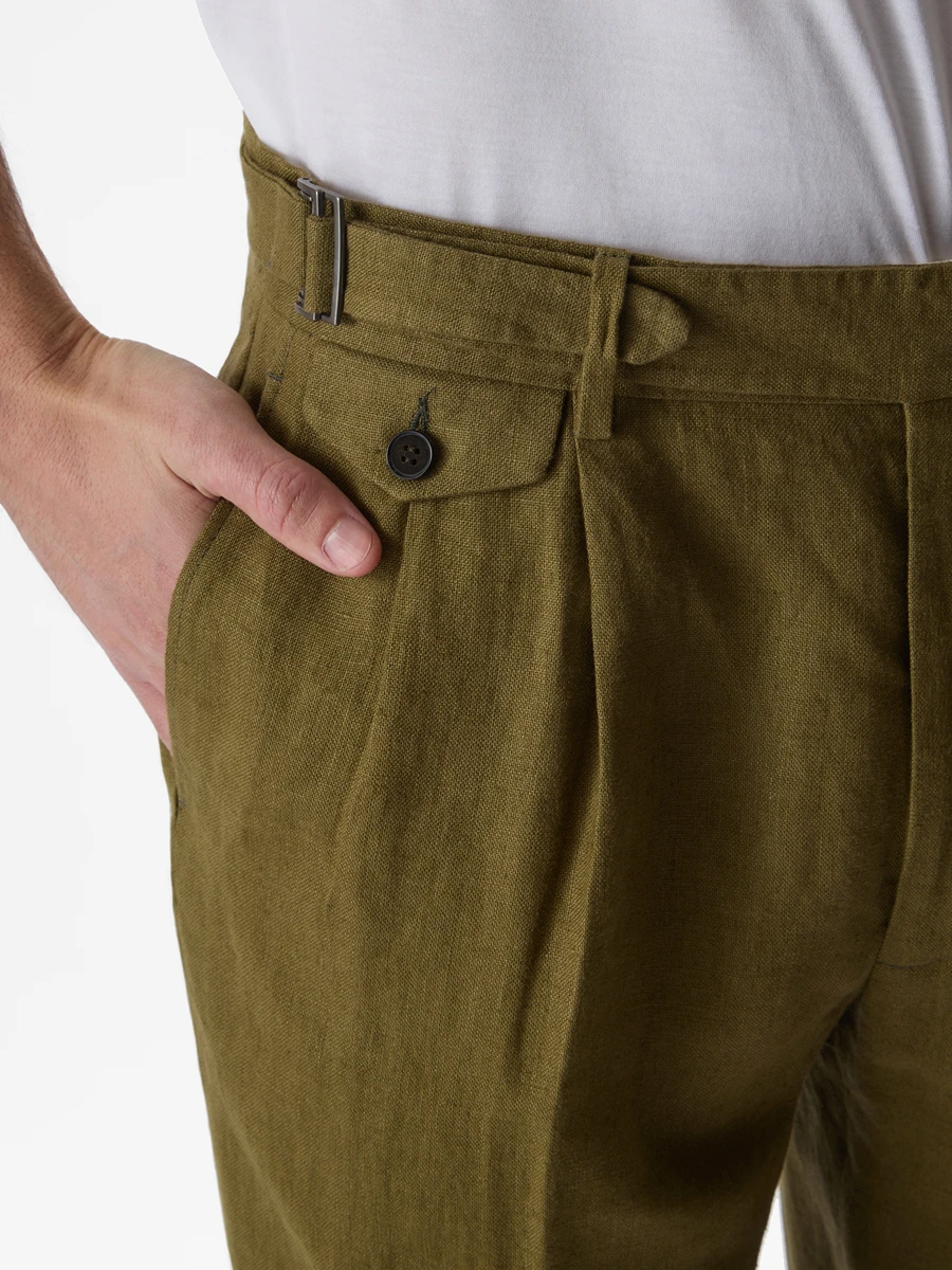 Брюки льняные