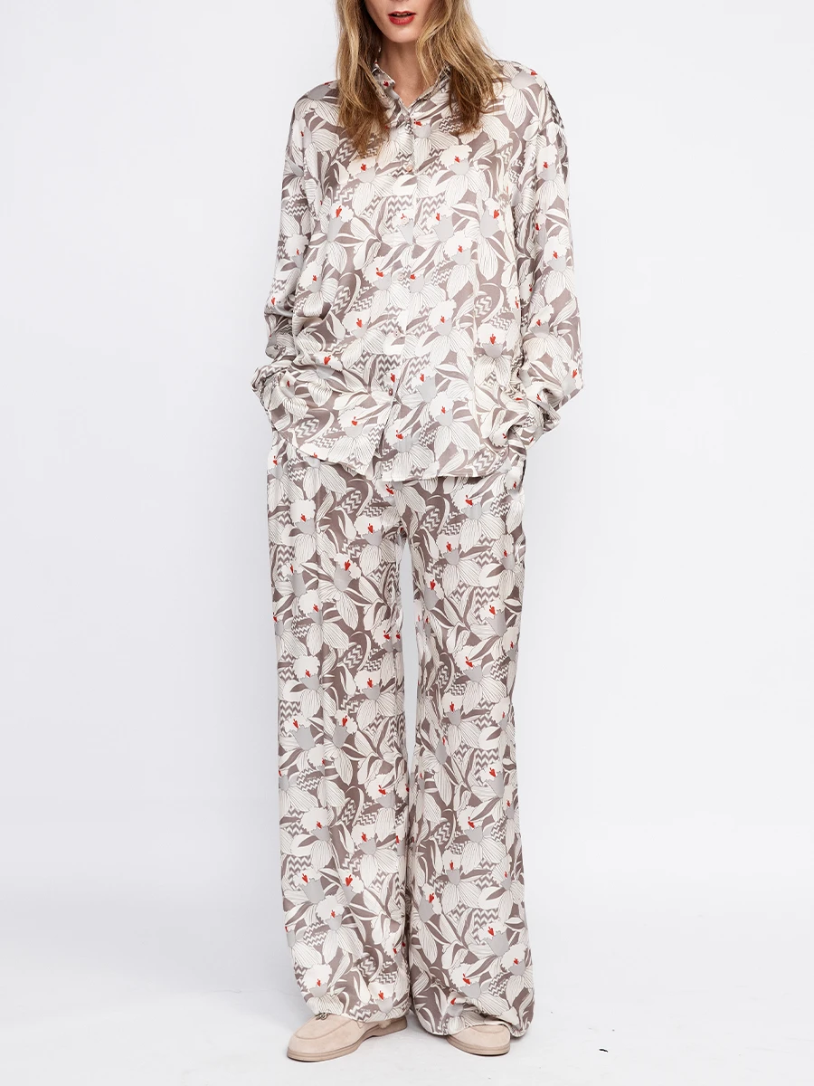 Брюки из хлопка и шелка