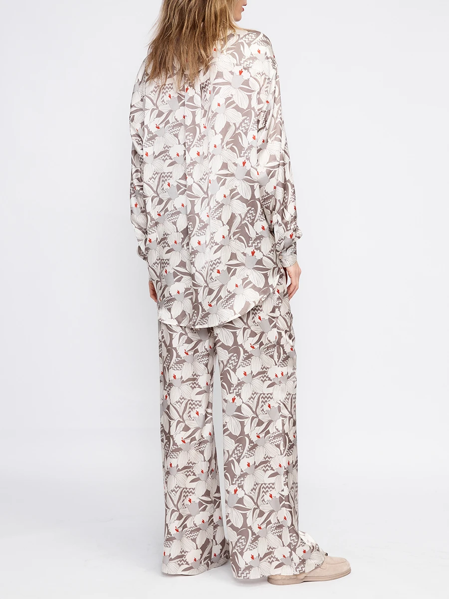 Брюки из хлопка и шелка