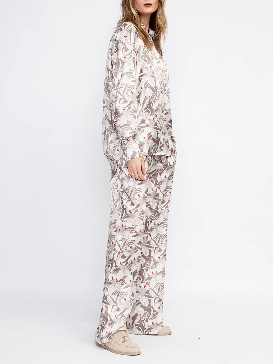 Брюки из хлопка и шелка