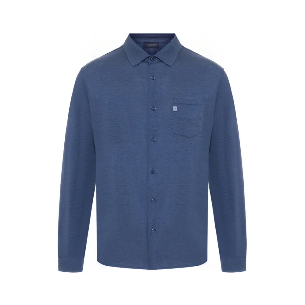 Рубашка Regular Fit из хлопка и шелка