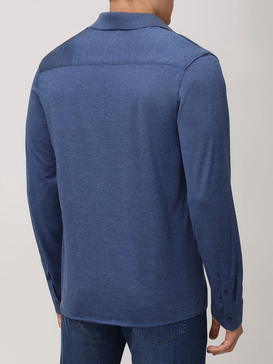 Рубашка Regular Fit из хлопка и шелка