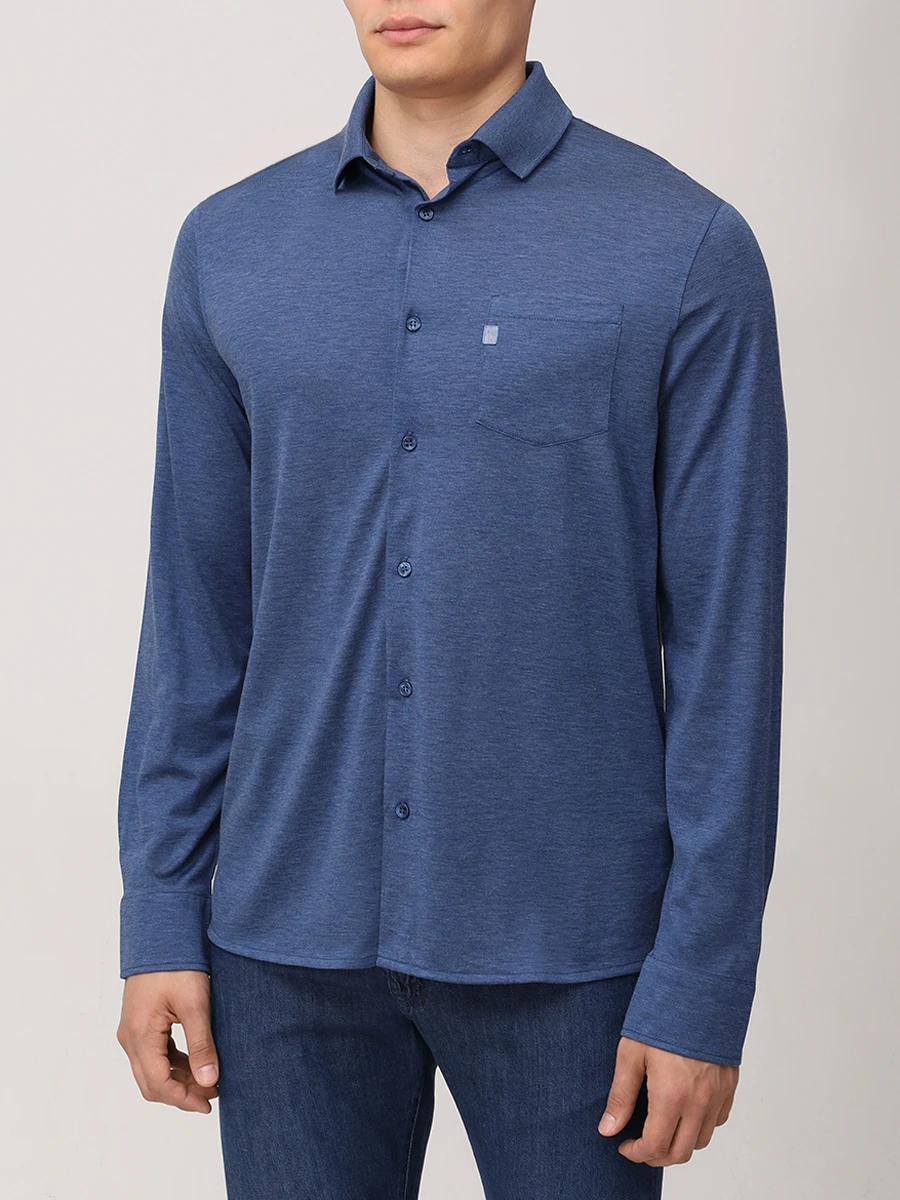 Рубашка Regular Fit из хлопка и шелка