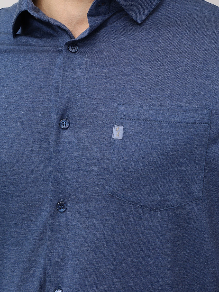 Рубашка Regular Fit из хлопка и шелка