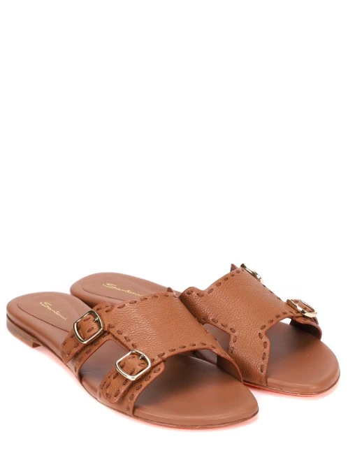 Шлепанцы кожаные SANTONI