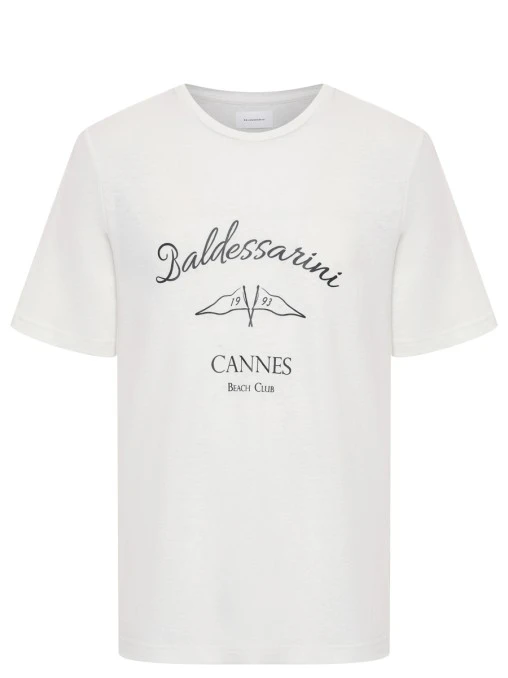 Футболка из хлопка и льна BALDESSARINI