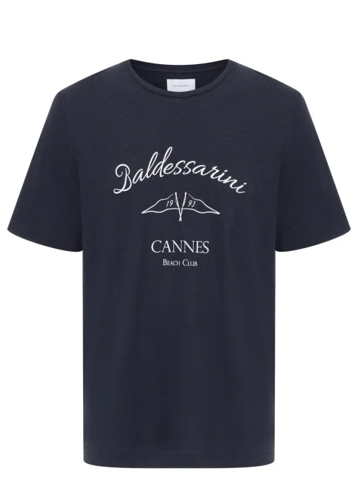 Футболка из хлопка и льна BALDESSARINI