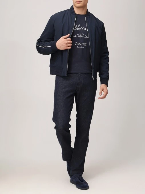 Футболка из хлопка и льна BALDESSARINI