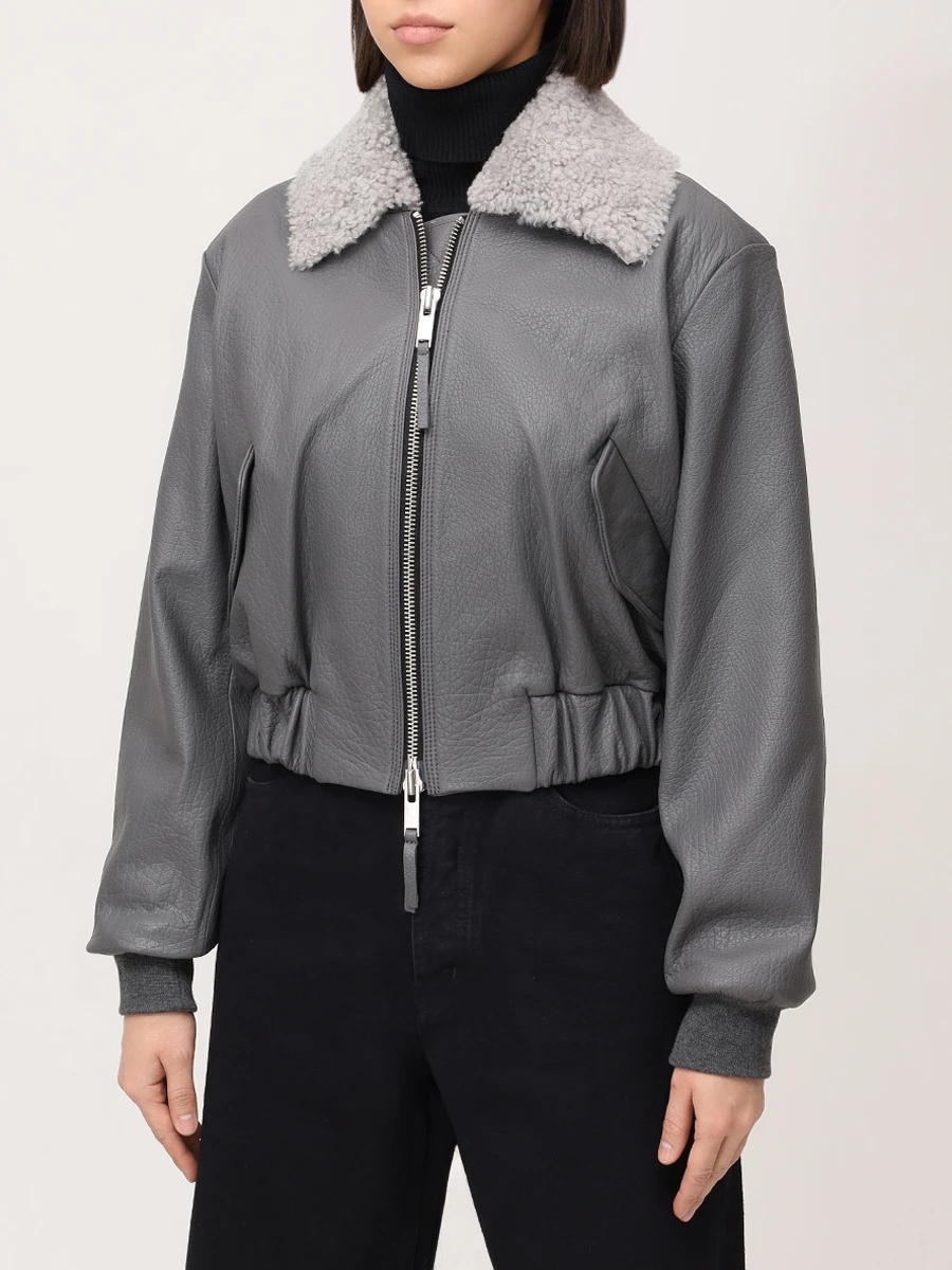 Бомбер кожаный