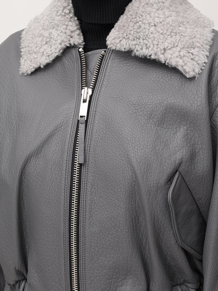 Бомбер кожаный