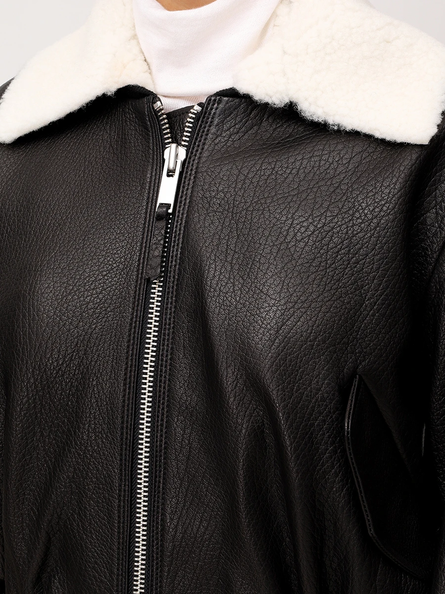 Бомбер кожаный