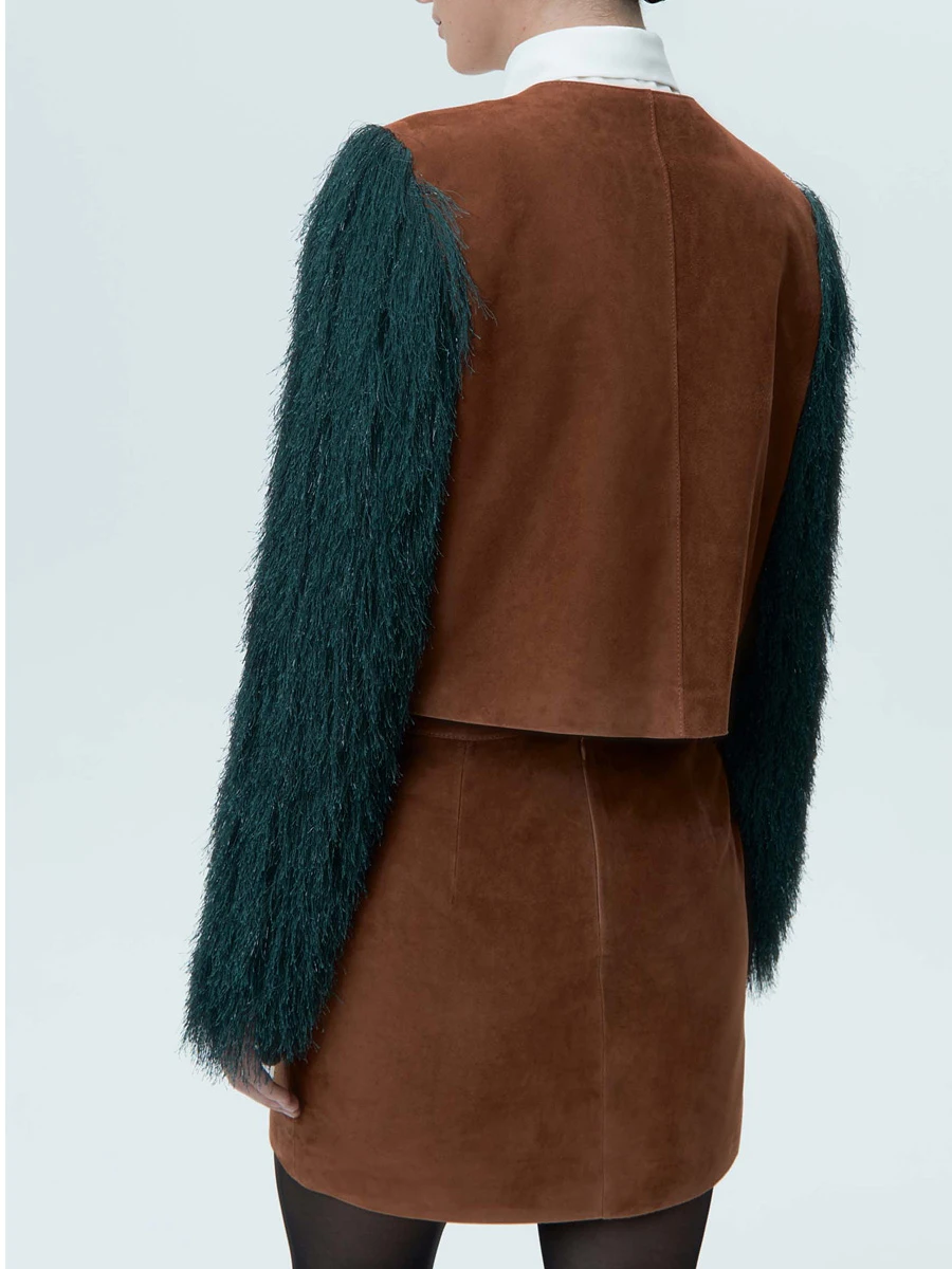 Жакет замшевый с бахромой