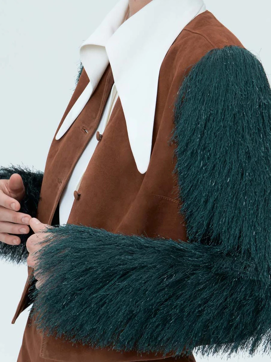 Жакет замшевый с бахромой