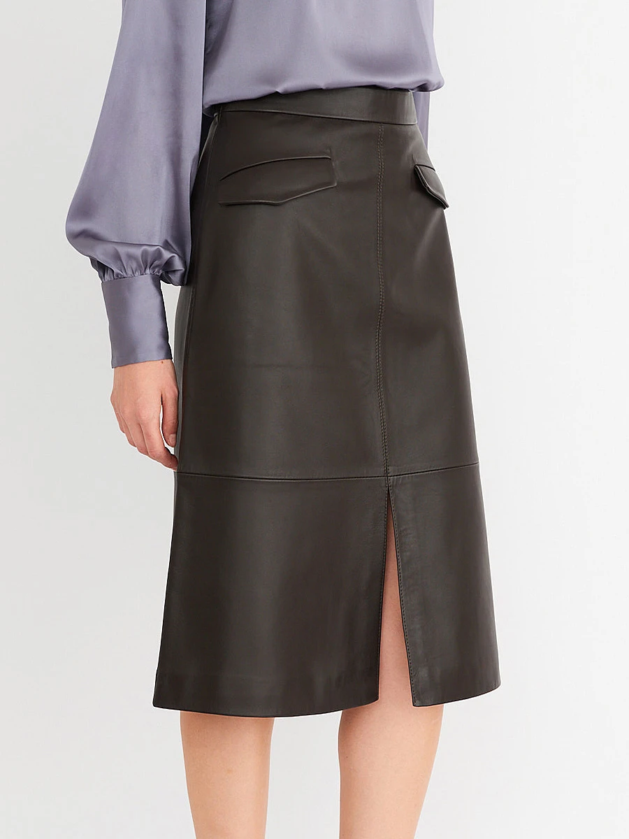 Юбка кожаная