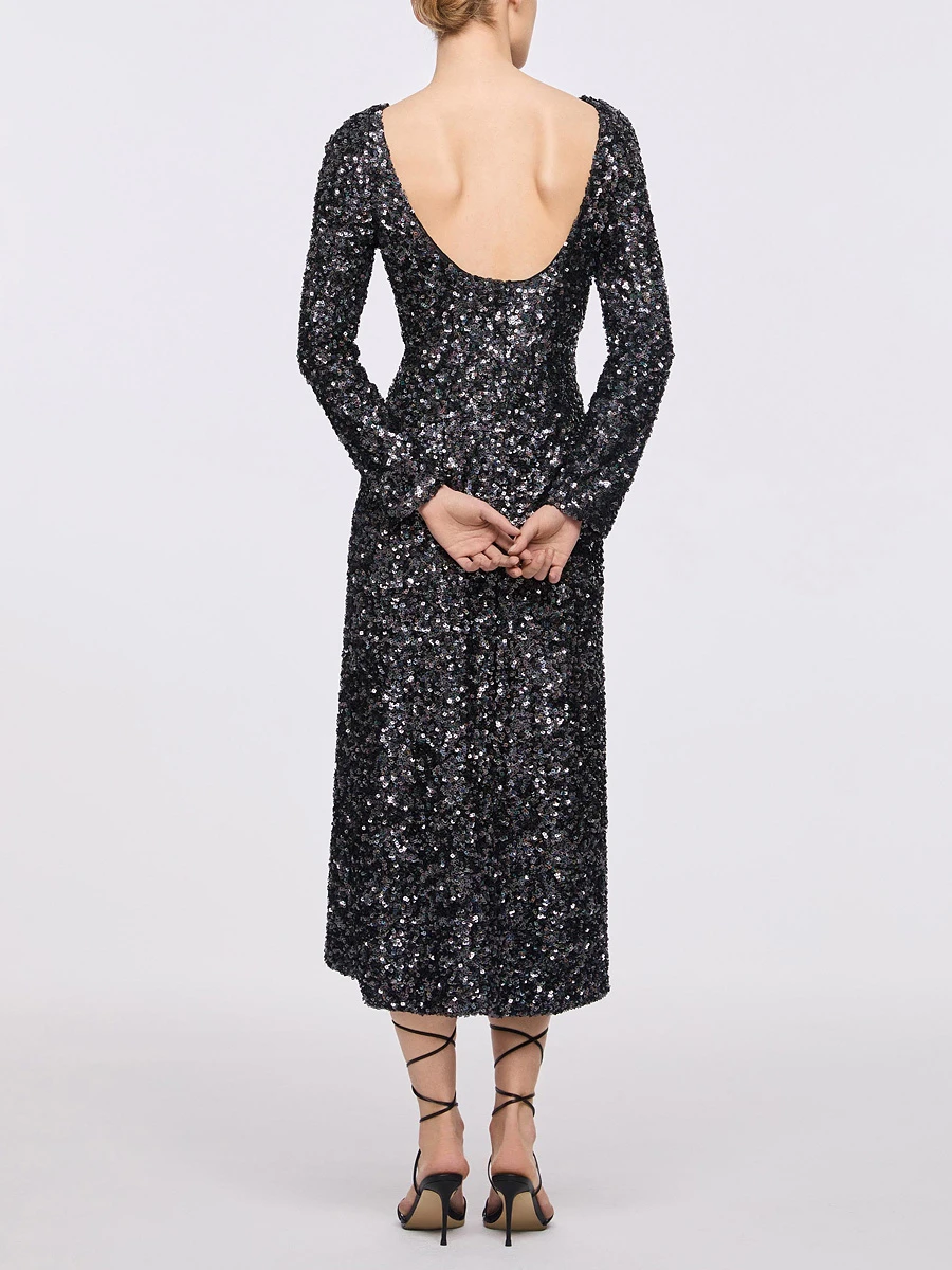 Платье-миди с пайетками